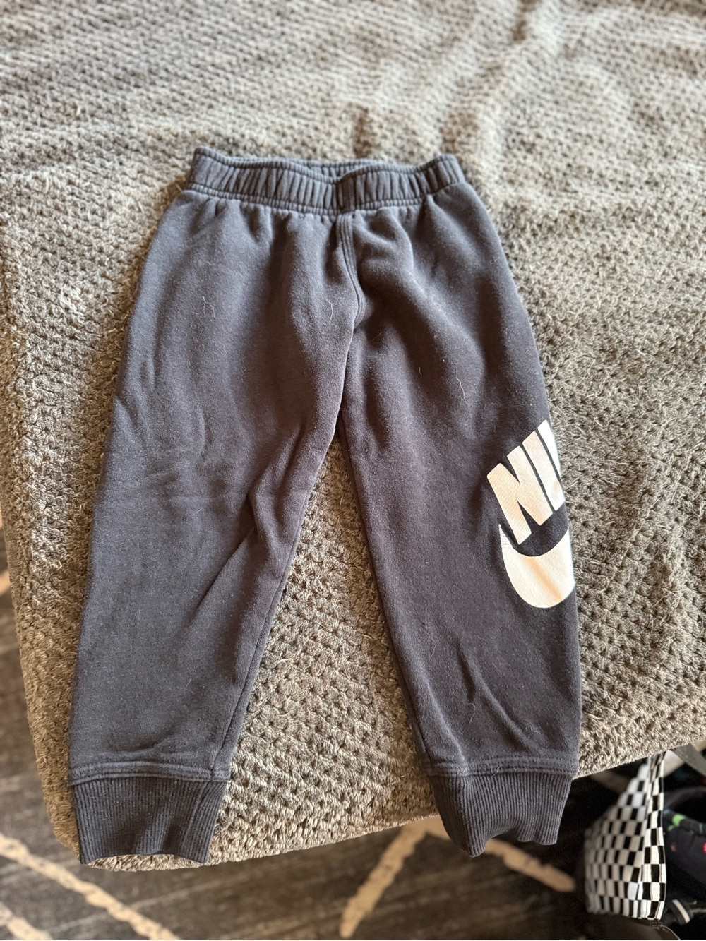 Nike Boys Black Sweatpants with White Logo